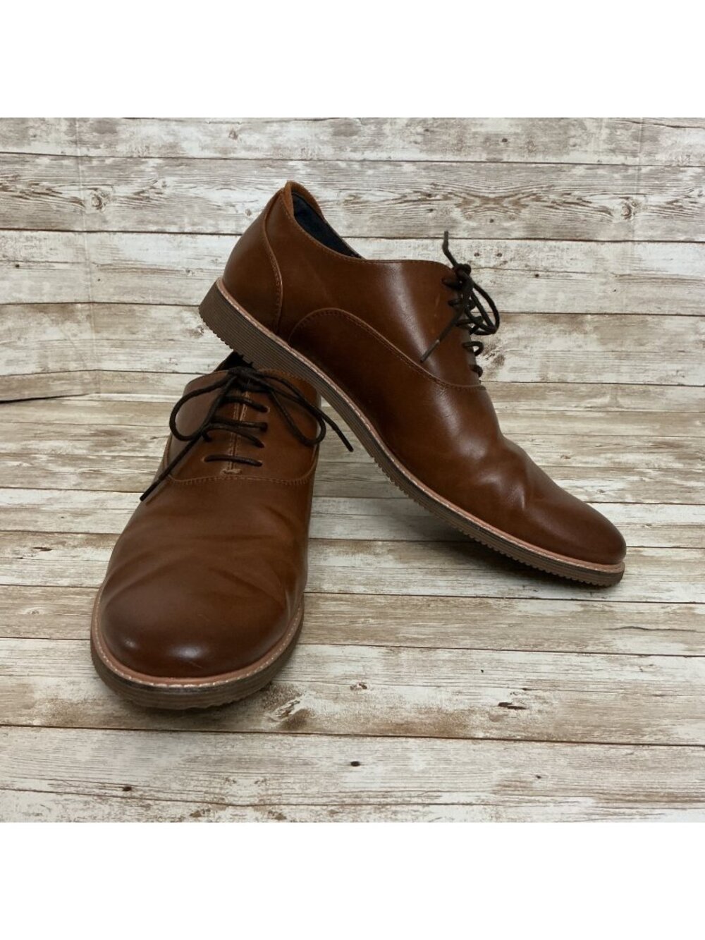 Steve Madden Shoes Sz 9.5 Mens Brown Leather Laced Oxford Lace Up Dress